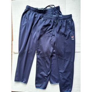 FILA Mens Jogger Sweatpants Blue Drawstring Zip Pockets AthleticLounge BundleSet